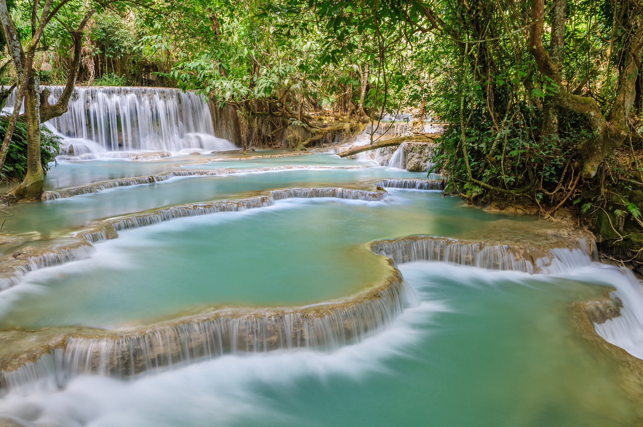 Kuang Si Waterfall Cascades, Luang Prabang, Laos