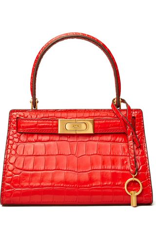 Lee Radziwill Croc Embossed Leather Tote