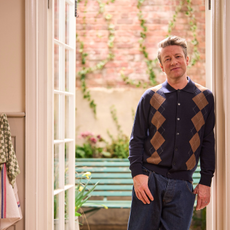Jamie Oliver during filming for 20 Minute Meals