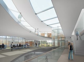 This artist’s rendering shows how the interior of the European Southern Observatory's headquarters in Garching, Germany will look after the planned expansion. Construction is expected to be complete near the end of 2013.