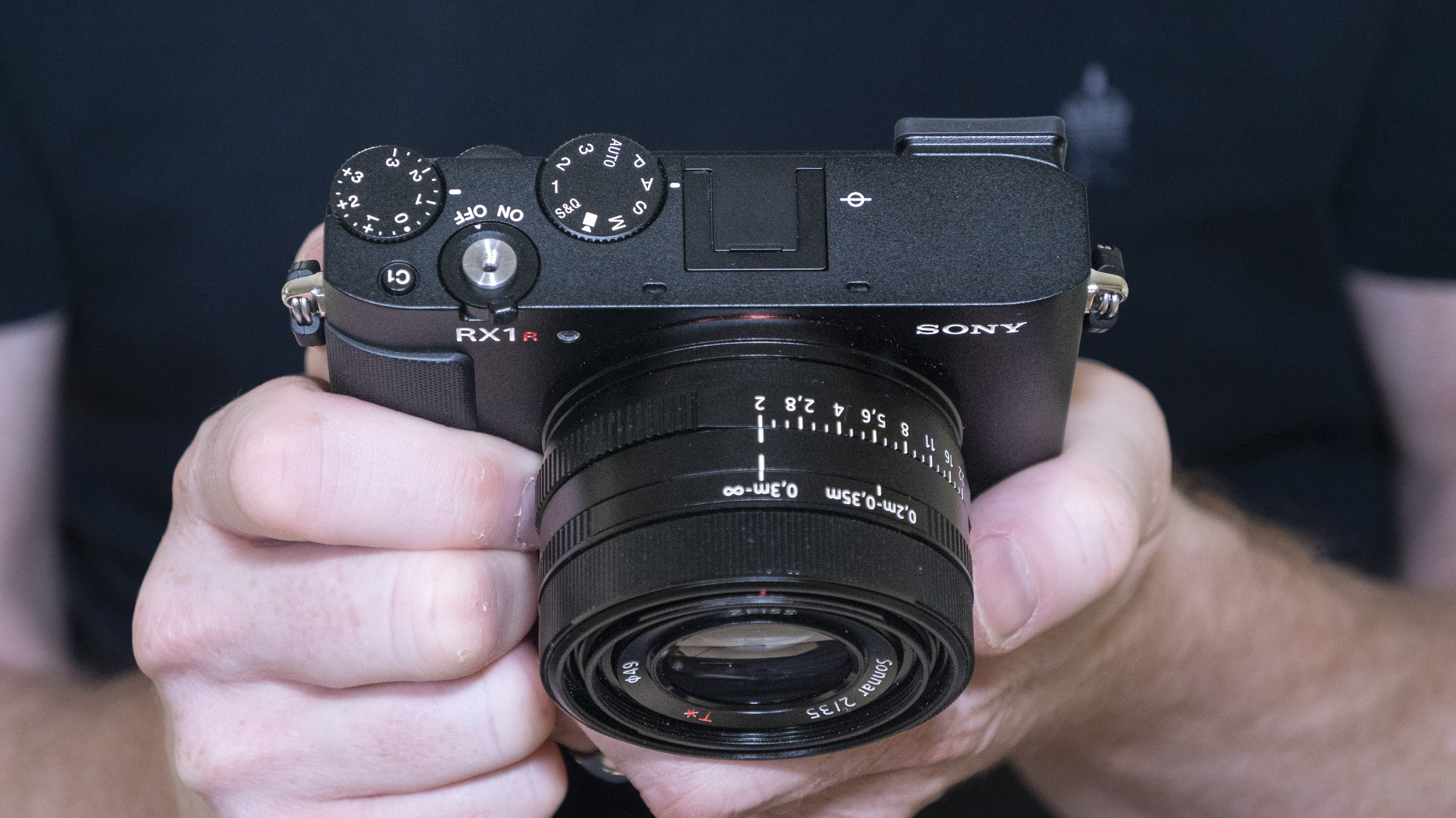 Sony RX1R III compact camera in the hand