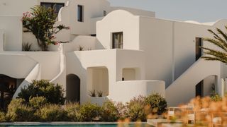 Nobu Hotel Santorini is designed in a traditional Cycladic style