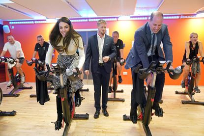 Kate Middleton and Prince william face-off in spin class race
