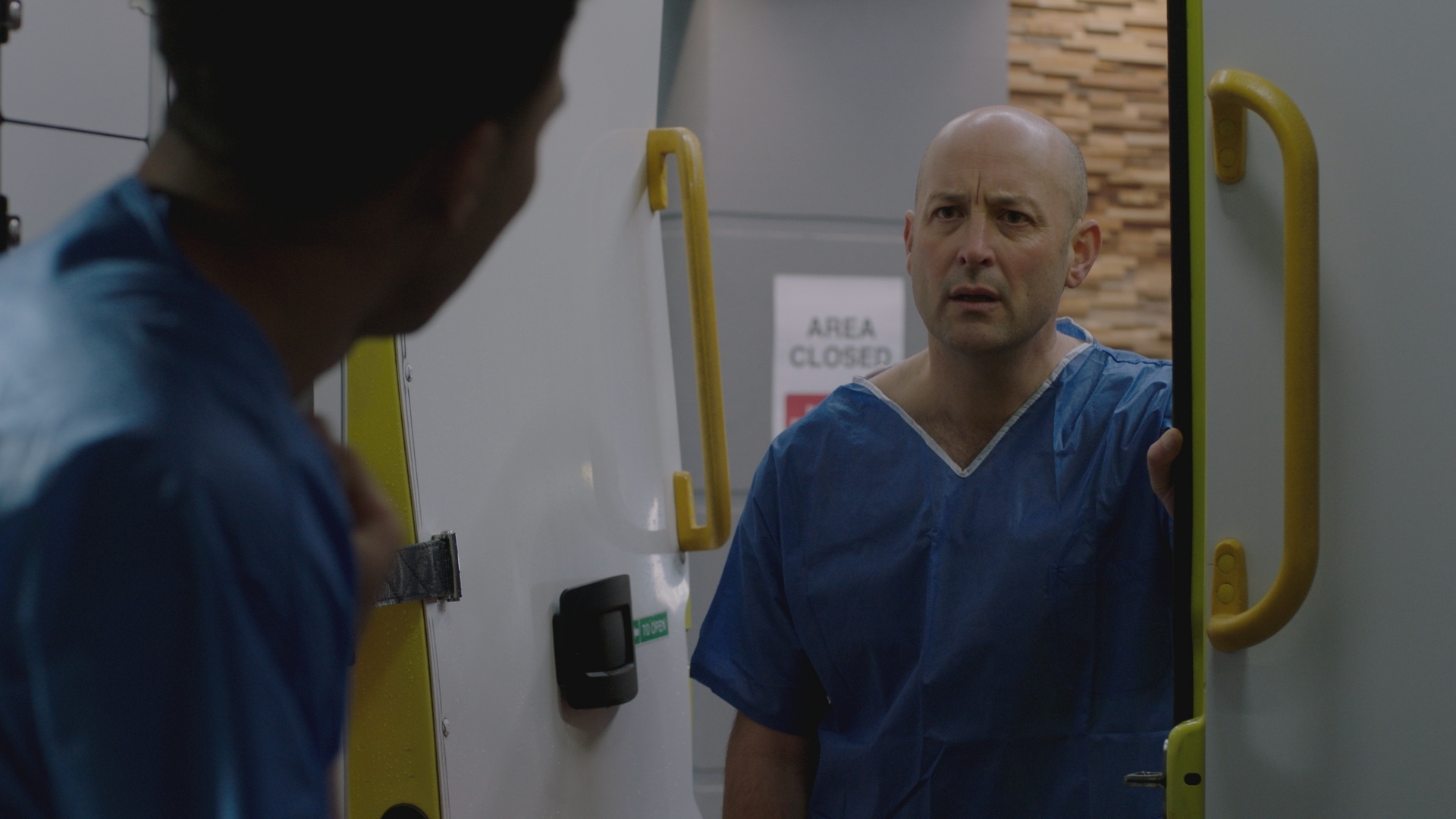 Teddy faces the wrath of HART leader Tim as he sits in the back of an ambulance waiting for news about Iain.