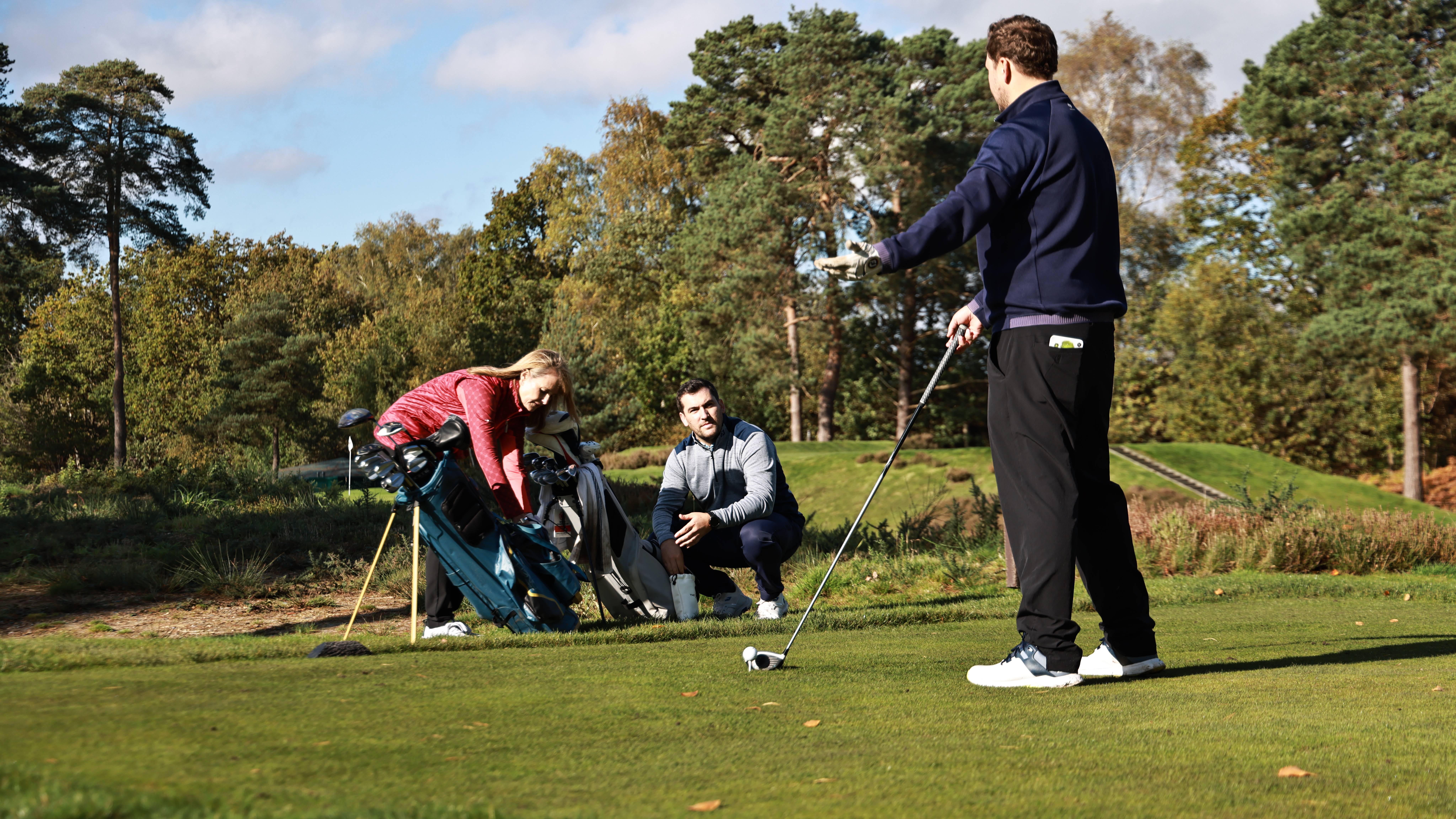 Looking in bag when someone is teeing off