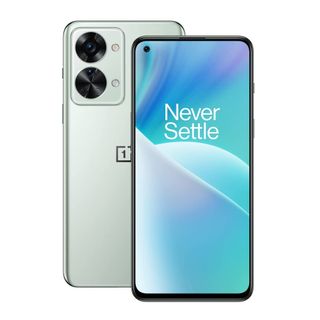 A OnePlus Nord 2T against a white background