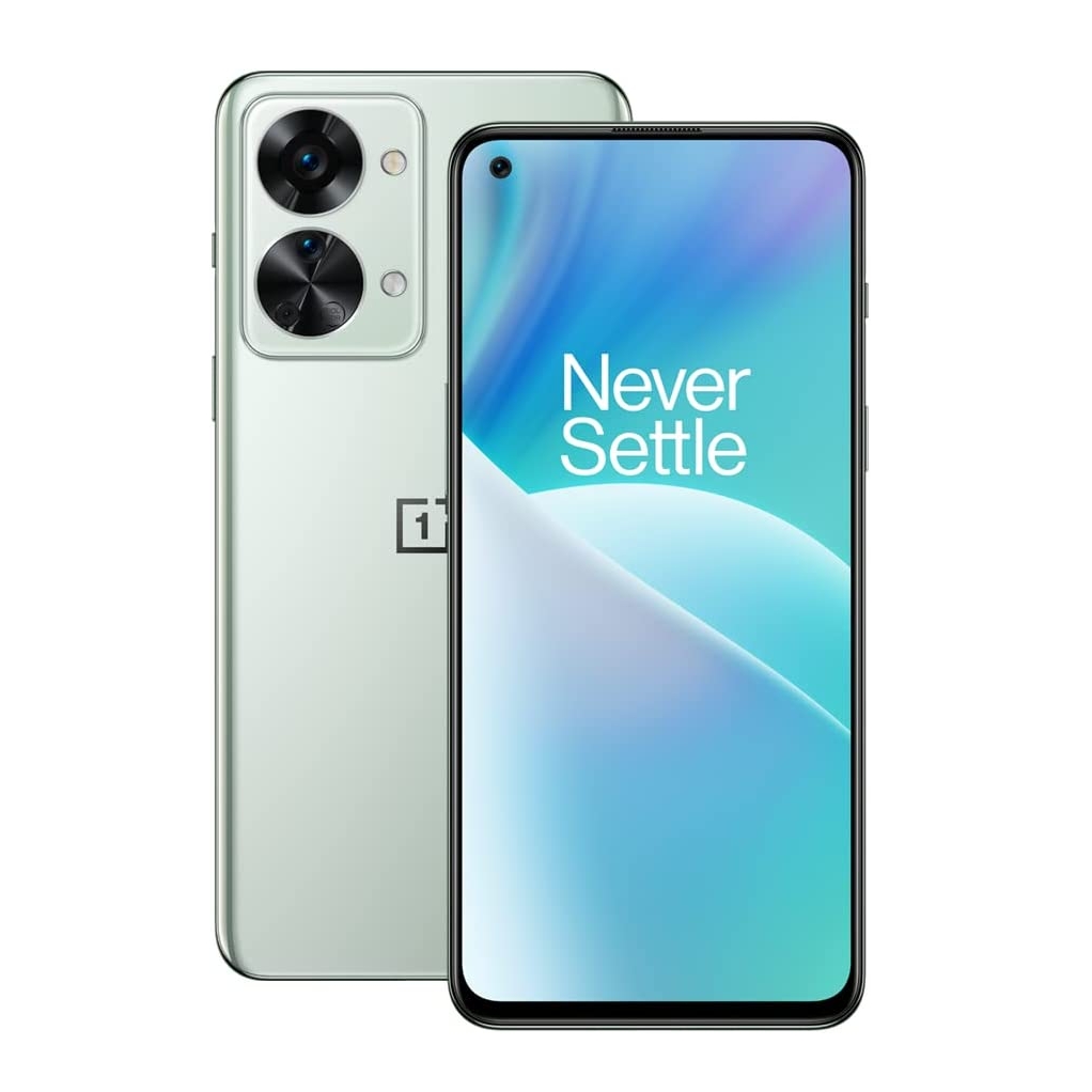 A OnePlus Nord 2T against a white background