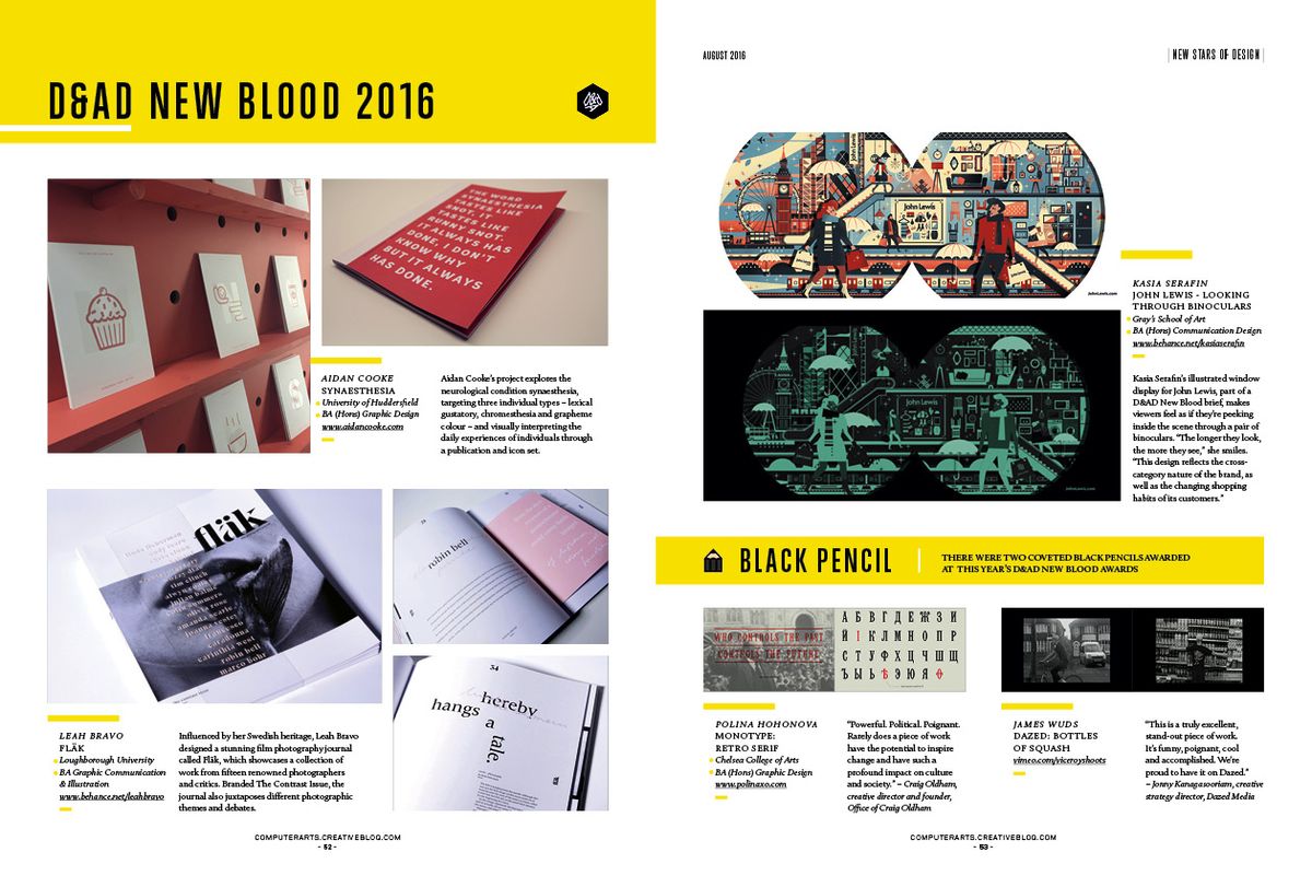 Issue 256 includes the CA team&rsquo;s highlights from D&amp;AD New Blood
