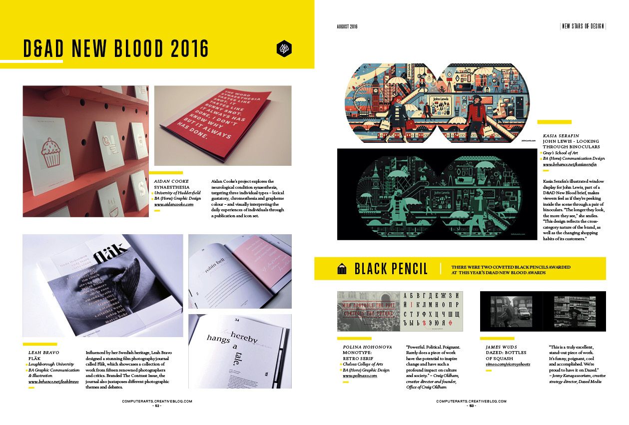 Issue 256 includes the CA team&rsquo;s highlights from D&amp;AD New Blood