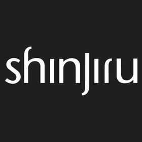 Shinjiru white text logo on black background