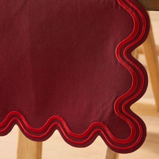 Red cotton table runner 