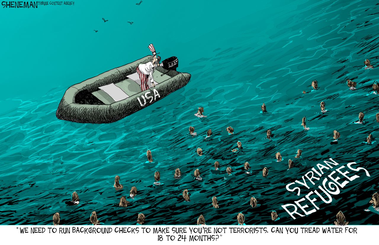 Editorial cartoon World Syrian Refugees Migrants