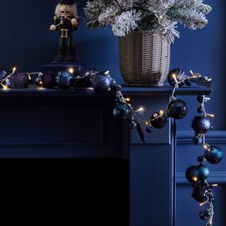 Next Navy Lit Bauble Christmas Garland