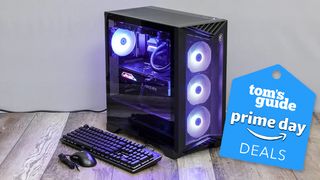 MSI Aegis RS2 gaming PC with blue RGB lights