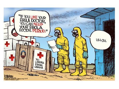 Obama cartoon ebola ObamaCare world