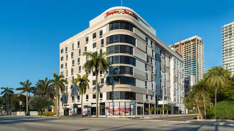 an exterior shot of Hampton Inn &amp;amp; Suites Wynwood Design District