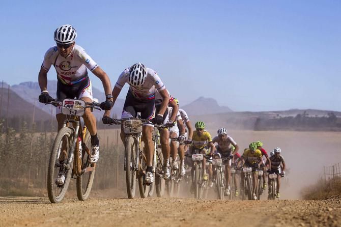 Christoph Sauser of Burry Stander-Songo leads the chase