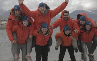 The members of the XPAntarctik expedition kick off their epic 45-day trek around the icy continent.