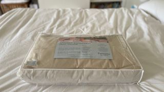 Putnams Organic Buckwhat Hull Pillow in its storage bag