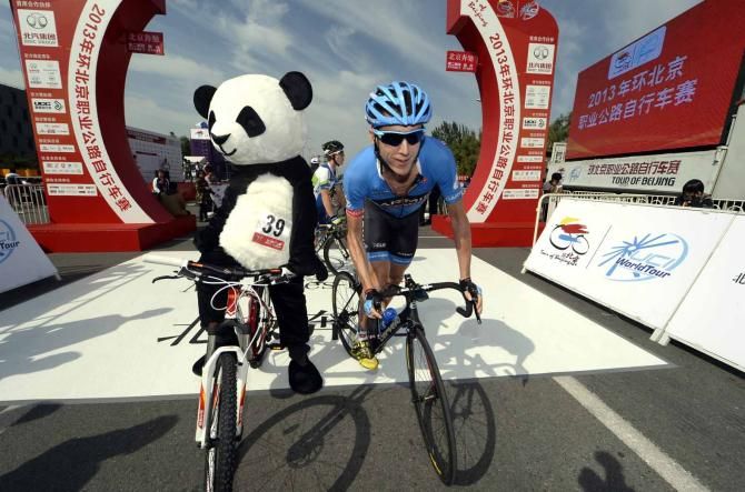 Dan Martin would see a lot of his panda friend over the course of the race.