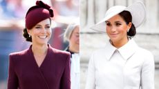 Composite of the Princess of Wales in St Davids in 2023 and the Duchess of Sussex in London in 2022