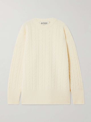 Oversized Cable-Knit Merino Wool and Cashmere-Blend Sweater