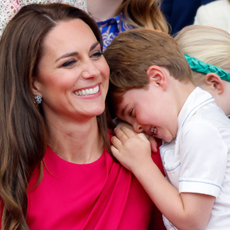 Catherine, Duchess of Cambridge and Prince Louis of Cambridge attend the Platinum Pageant on The Mall on June 5, 2022 in London, England. The Platinum Jubilee of Elizabeth II is being celebrated from June 2 to June 5, 2022, in the UK and Commonwealth to mark the 70th anniversary of the accession of Queen Elizabeth II on 6 February 1952.