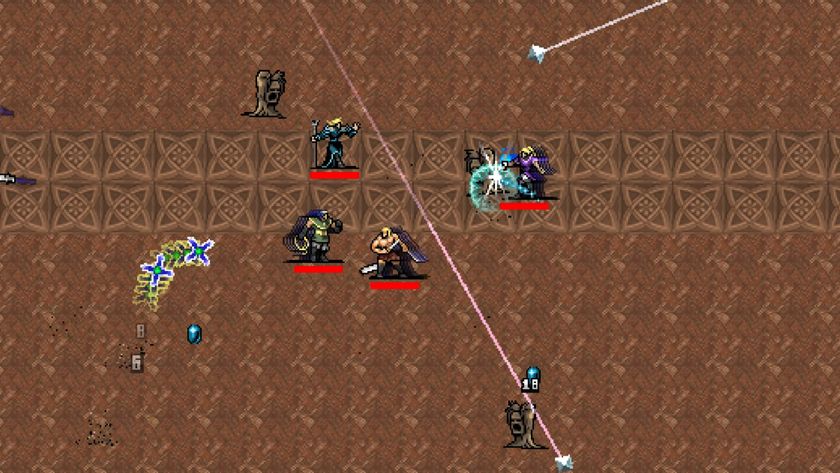 Four vampire survivors surviving vampires in Vampire Survivors.