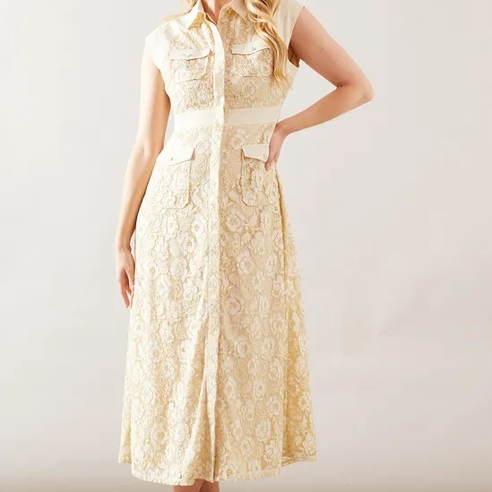 Wallis Lace Pocket Midaxi Dress