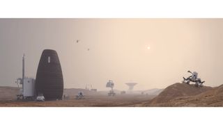 A visualization of Marsha, the winner of NASA's 3D-Printed Habitat Challenge.