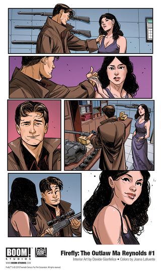 Serenity captain Mal Reynolds visits his mom in "The Outlaw Ma Reynolds" from Boom! Studios.