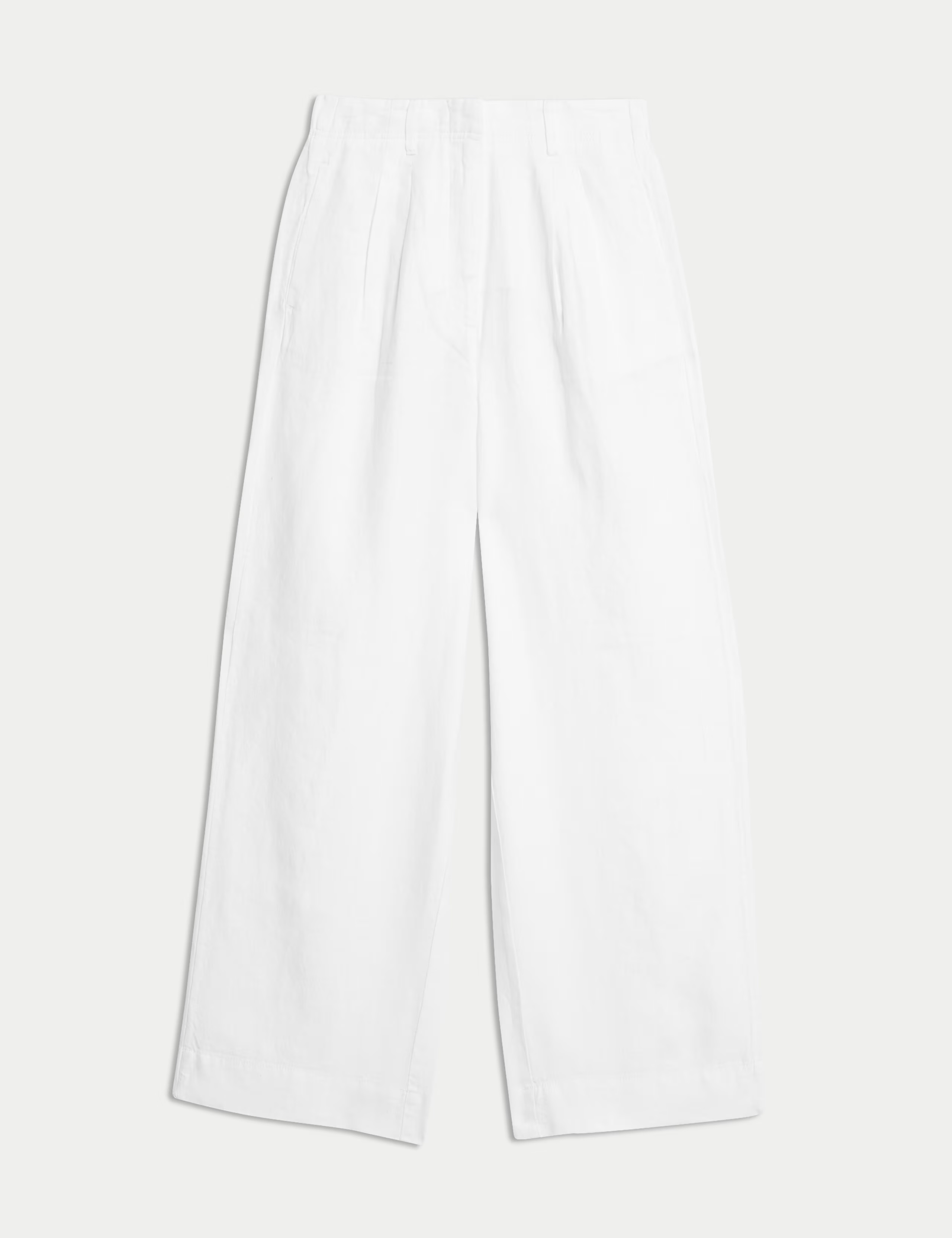 Pure linen wide-leg pants