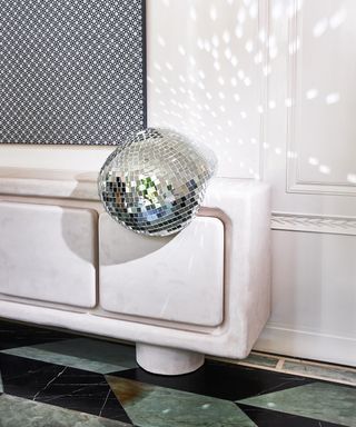 Disco ball in a modern home