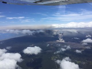 Civil Air Patrol flight CAP20 reported plumes as tall as 9,500 feet (2,900 meters), with the dispersed plume rising as high as 11,000 feet (3,300 m) on May 15. Ash from this plume fell on communities downwind of Kilauea.