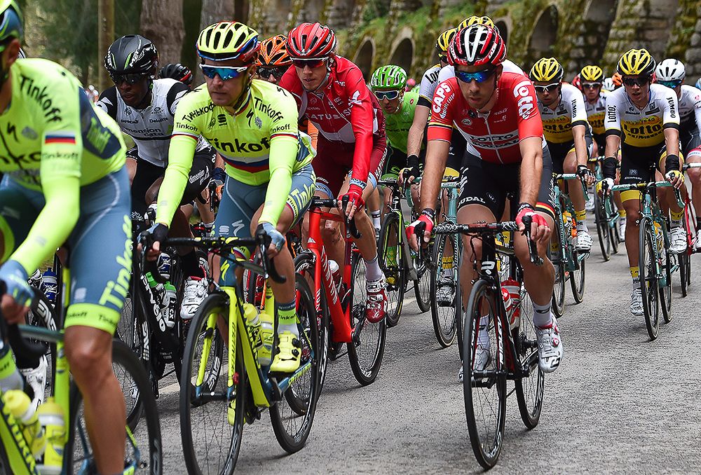The peloton in action during stage 1.
