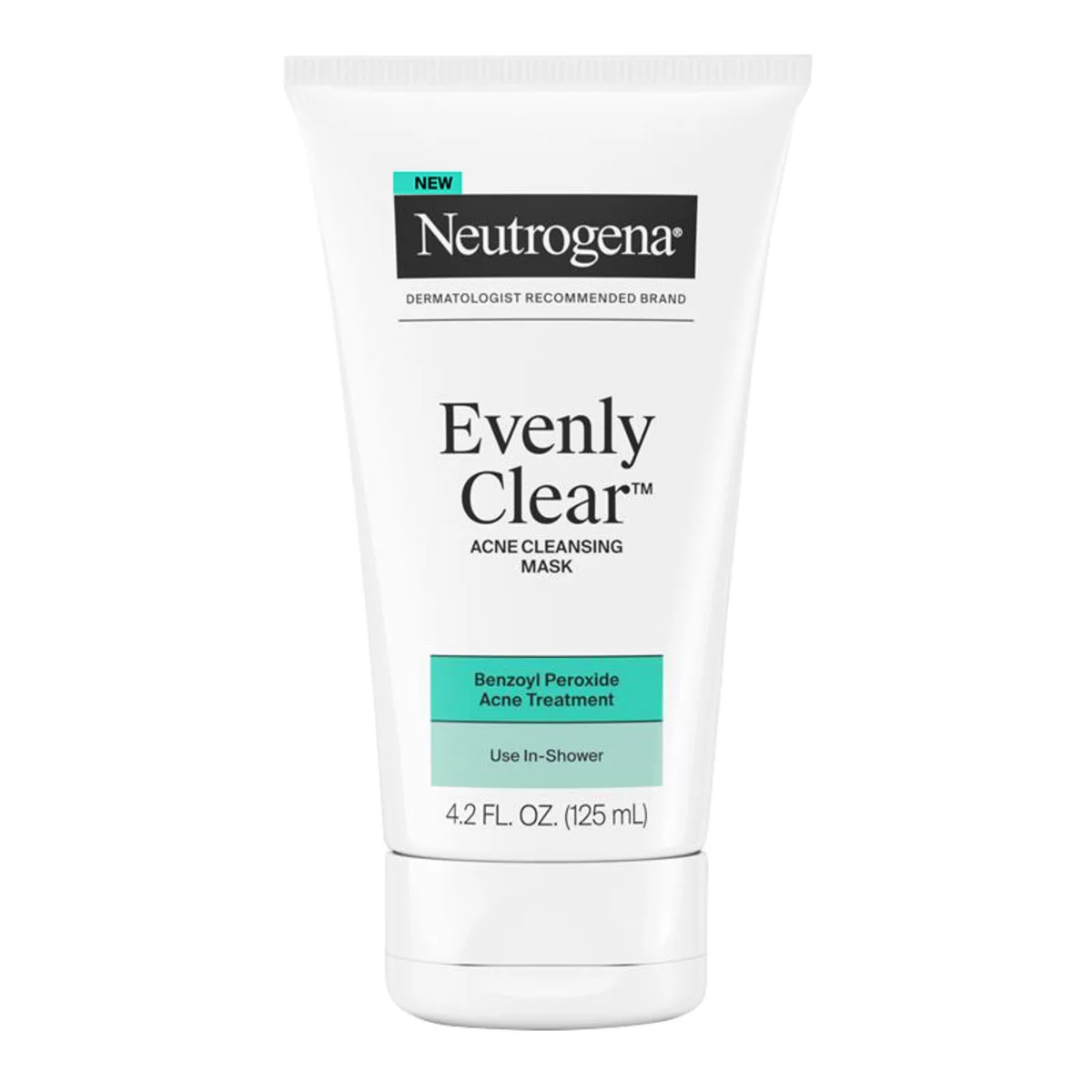 Neutrogena Evenly Clear Acne Cleansing Mask With Benzoyl Peroxide - 4.2 Fl Oz: No Fragrance Added, Vegan, Noncomedogenic
