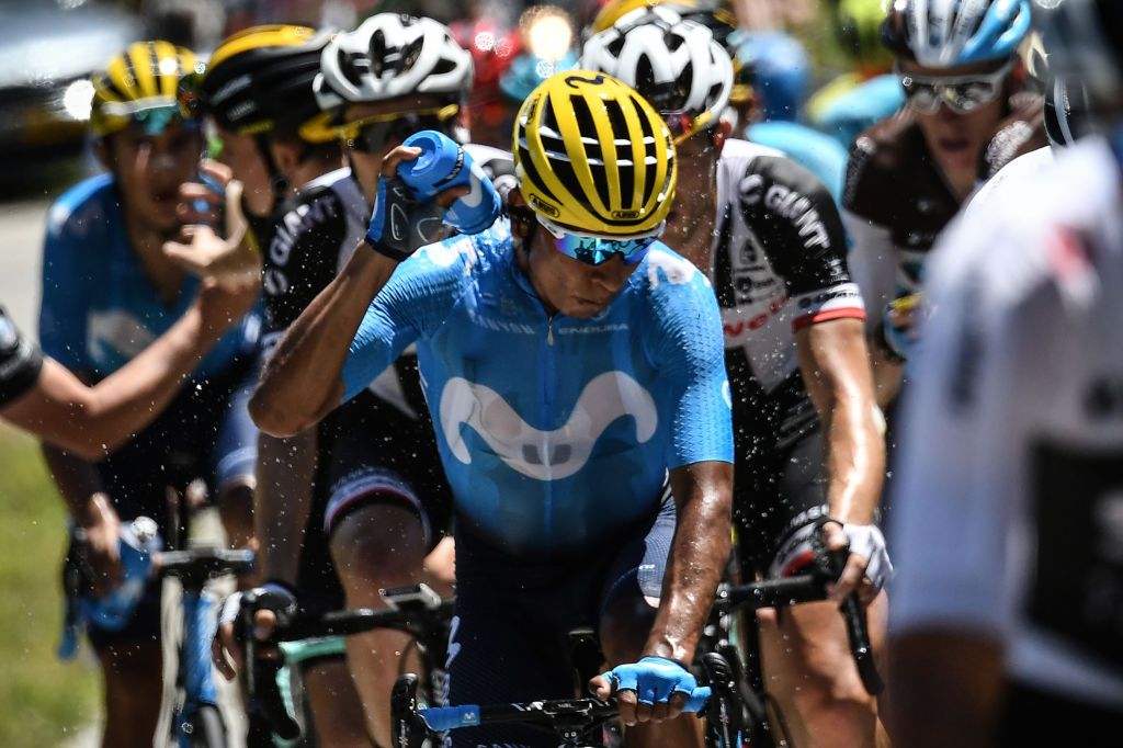 Nairo Quintana (Movistar) tries to keep cool