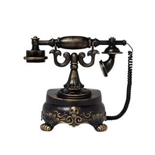 A dark brown Victorian style telephone