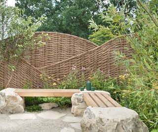curved fence and bench