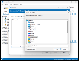 Adding to an incremental backup in Uranium Backup.