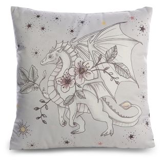grey colour dragon print cushion