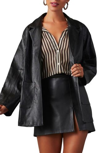 Bryanna Oversize Faux Leather Jacket