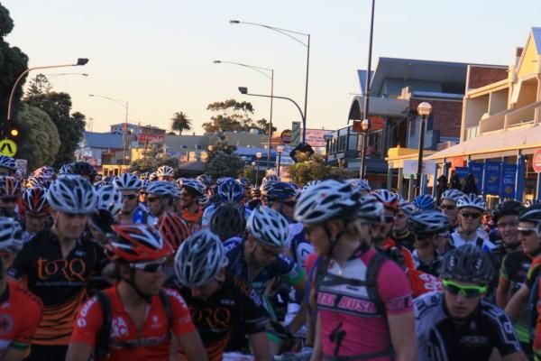 Riders at start of the 100km event.