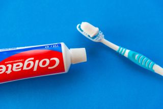 Colgate toothpaste and toothbrush