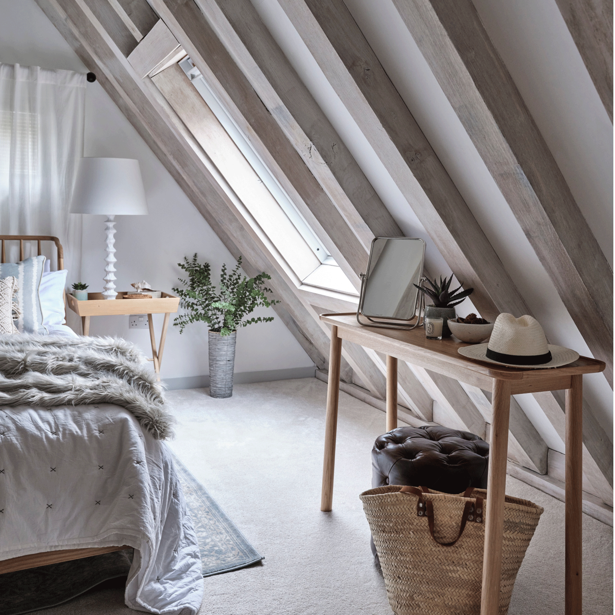 White loft conversion with bed