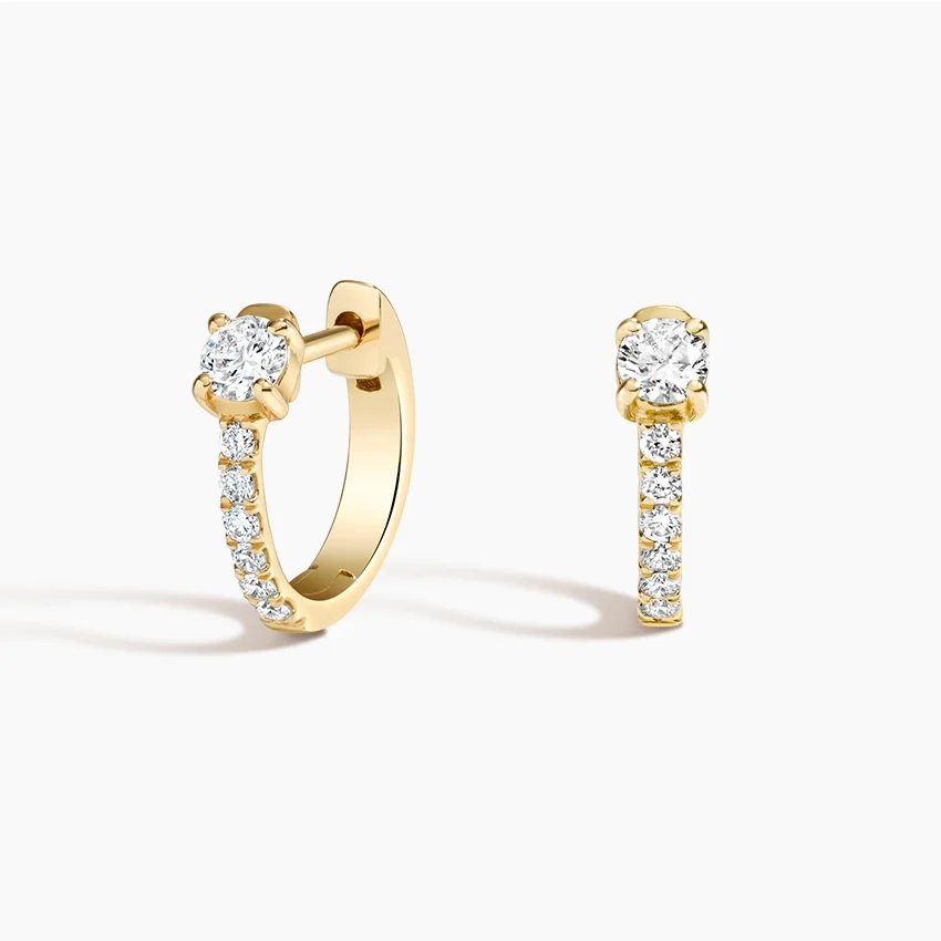 Brilliant Earth, Taylor Lab Diamond Huggie Earrings in 14K Yellow Gold