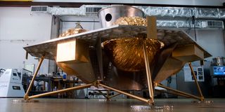 The Griffin lander shown here would deploy one Google Lunar X Prize competitor’s design, a mobile robot built by Astrobotic Technology Inc., a Pittsburgh, Pa.-based company.