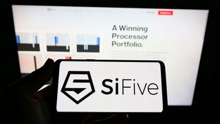 SiFive logo on smartphone