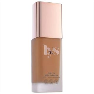 The Lys Beauty Triple Fix Serum Foundation in the shade golden caramel for Black-owned beauty and skincare brands.