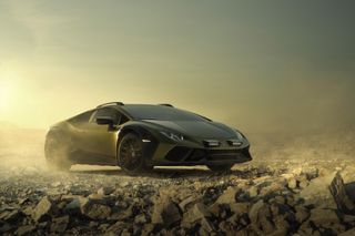 Lamborghini Huracán Sterrato on dusty landscape